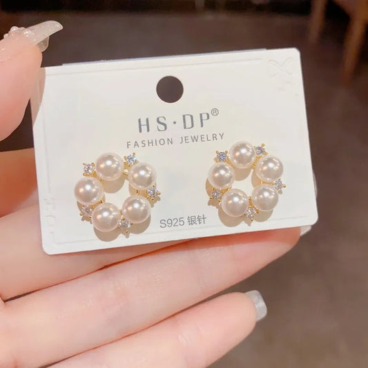 Korean Luxury Floral Stud Earrings