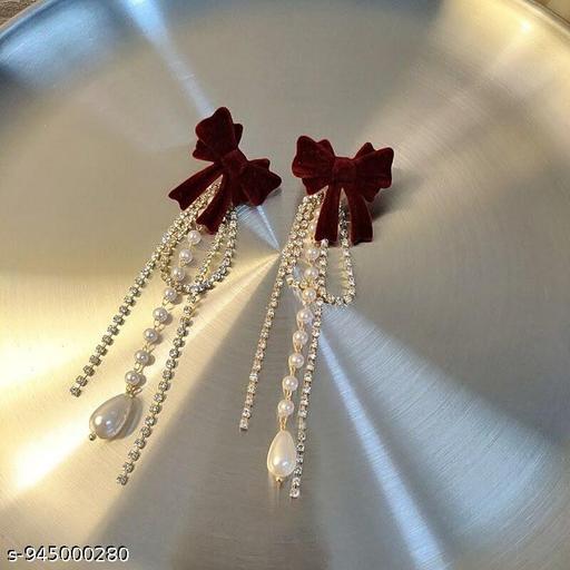 Red Long Korean Earring