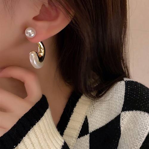White Pearl Korean Earring