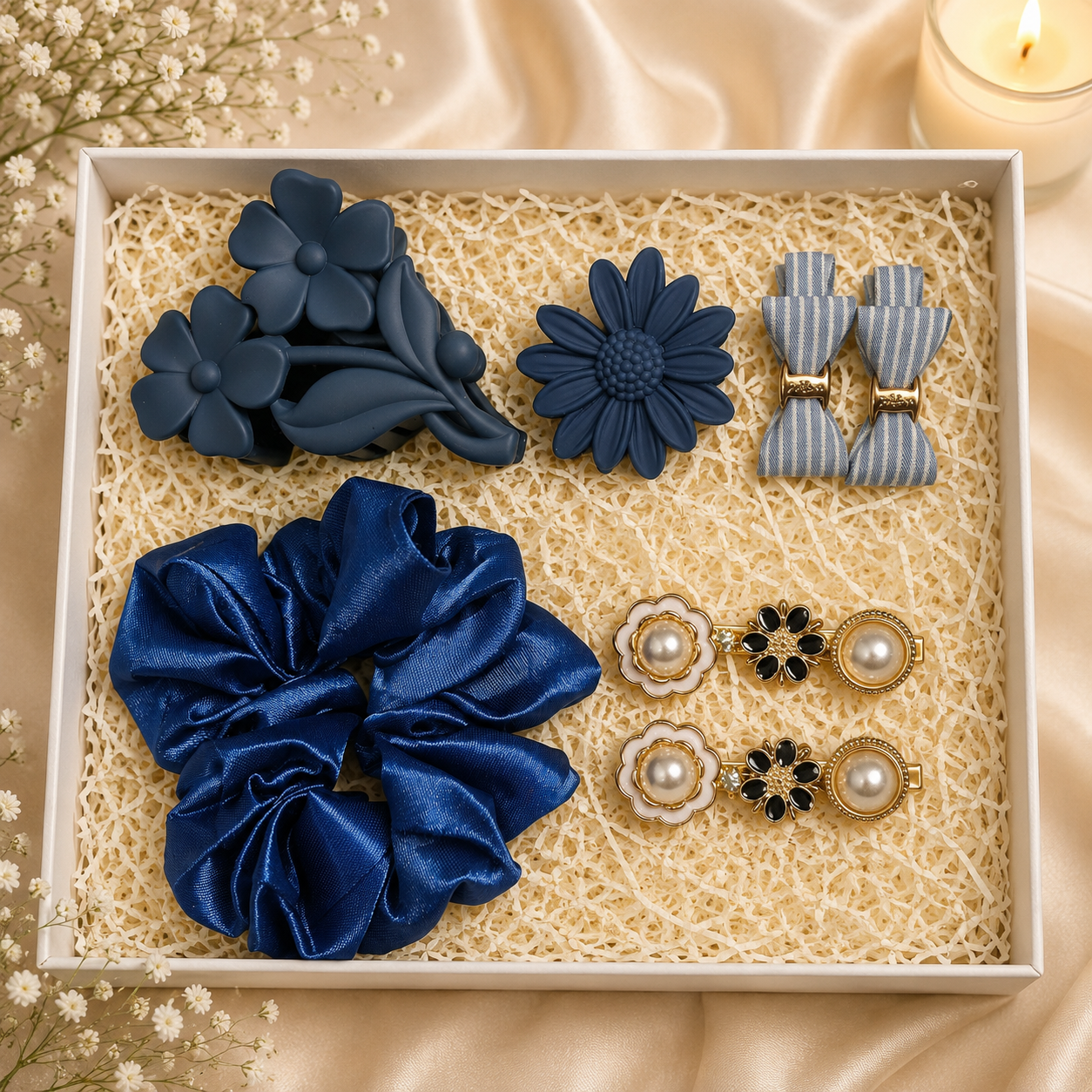 Royal Blue Hair Accessories Gift Box
