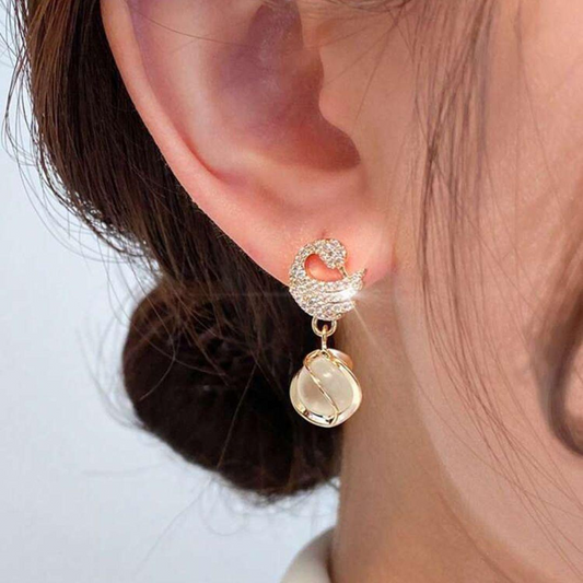 Crystal Heart Drop Earrings