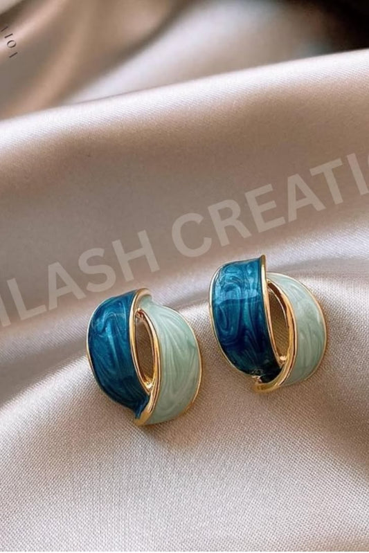 Enamel Hoop Earring