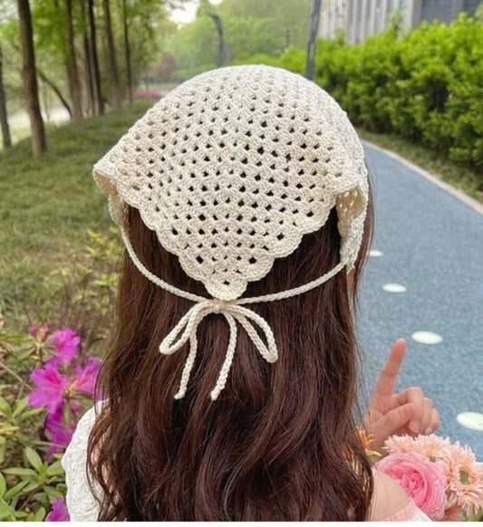 Crochet Triangle Hair Scarfs for Women