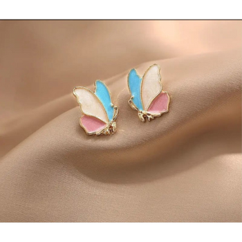 Multicolor Butterfly Korean Stud