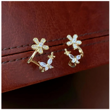 Korean Floral Spark Stud Earrings