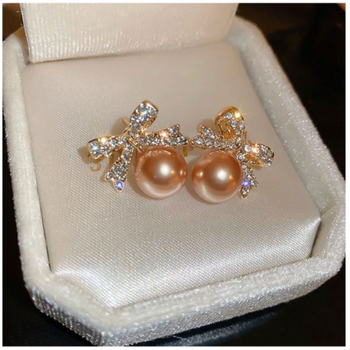 Bow Pearl Korean Earring