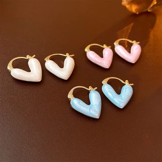 Heart hoop Korean Earringg