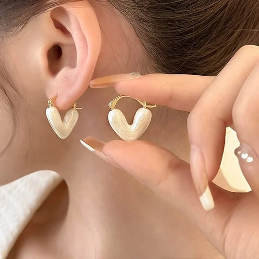 Heart hoop Korean Earringg