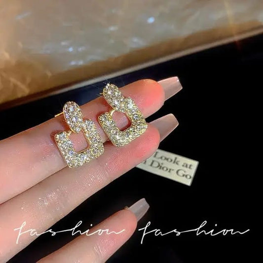 Korean Crystal Drop Earrings