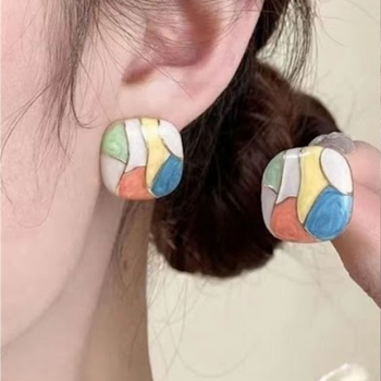 Multi square Korean Earring