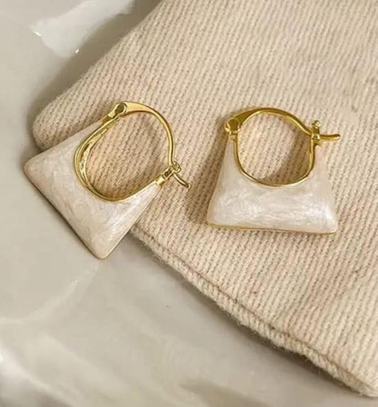 White Korean Earring