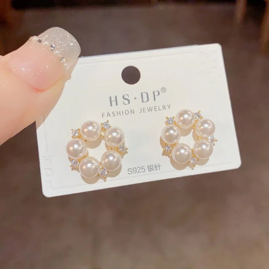 Korean Luxury Floral Stud Earrings