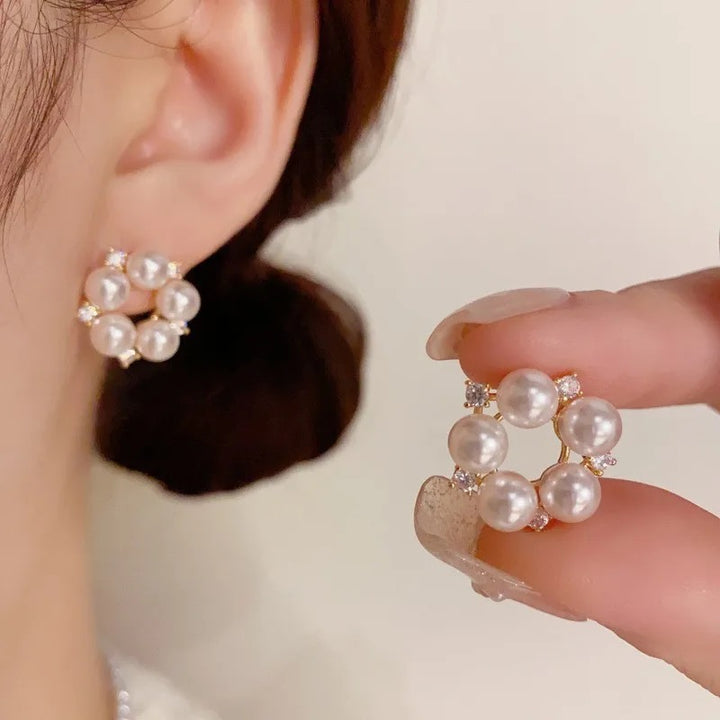 Korean Luxury Floral Stud Earrings