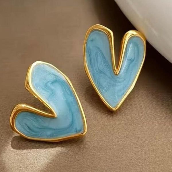 Blue Heart Earring