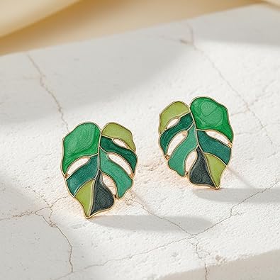 Green Leave Korean Earring
