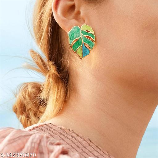 Green Leave Korean Earring