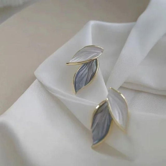 Grey Korean Leave earring