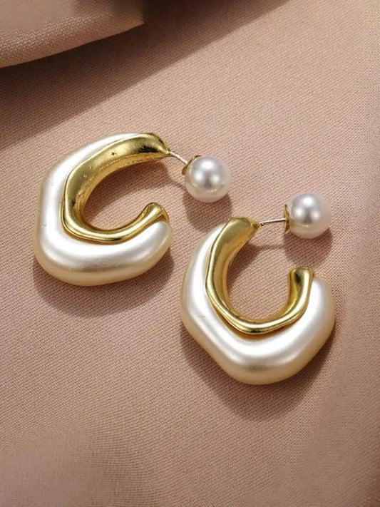 White Pearl Korean Earring