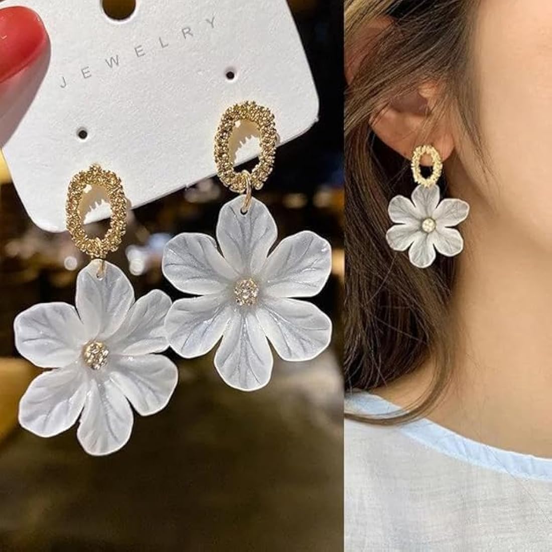 Long Flower Korean Earring