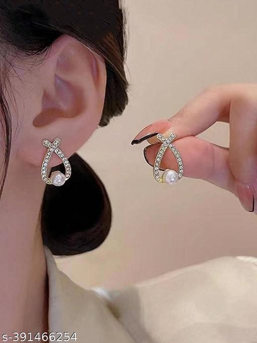 White Pearl Korean Earring