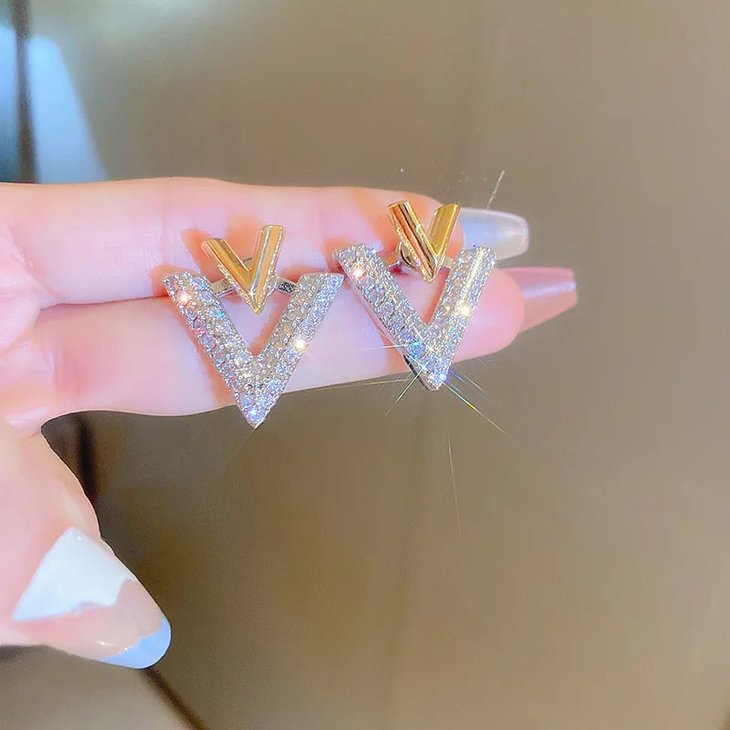 Stone Triangle Korean Earring