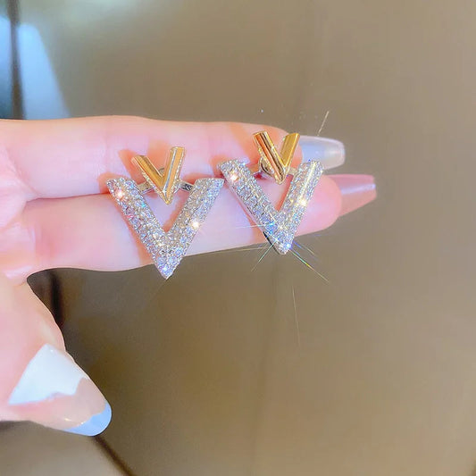 Stone Triangle Korean Earring