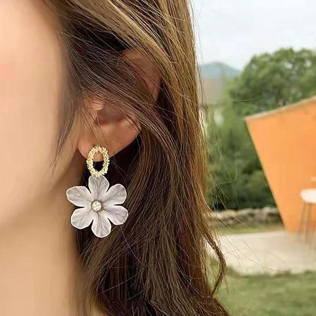 Long Flower Korean Earring