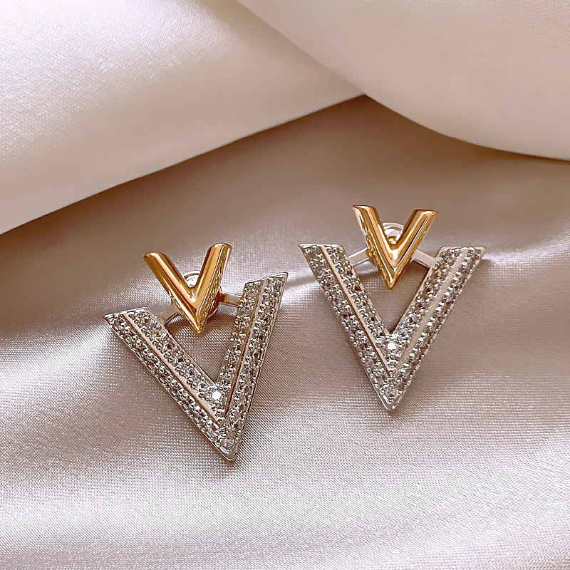 Stone Triangle Korean Earring