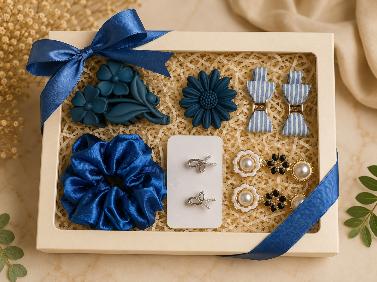 Royal Blue Hair Accessories Gift Box
