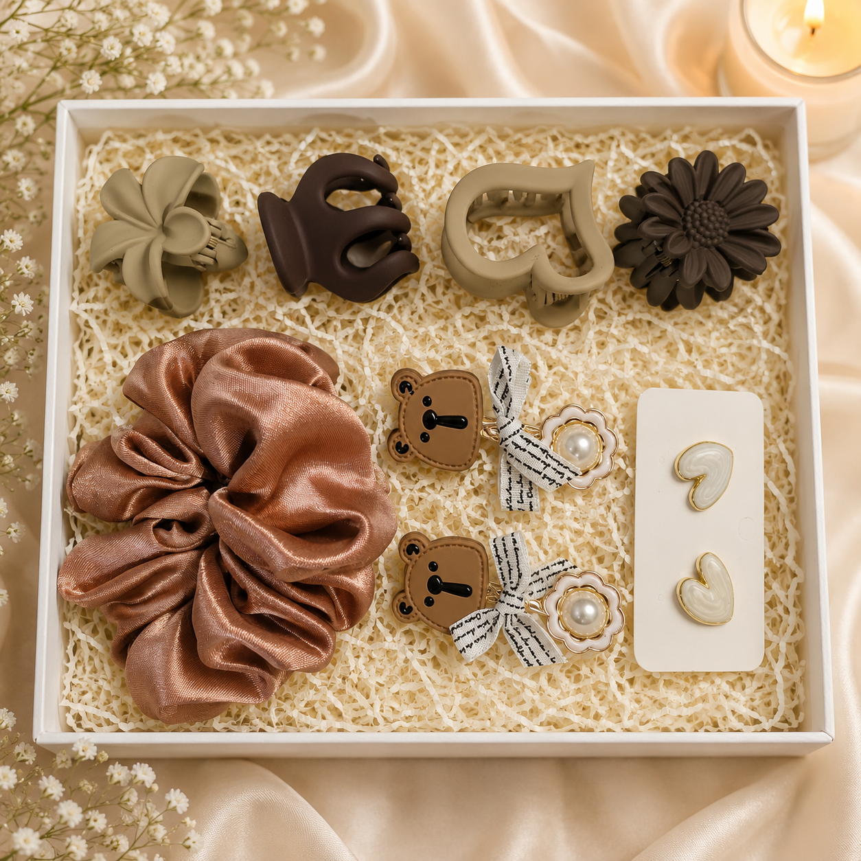 Elegant Blush Hair Accessories Gift Set