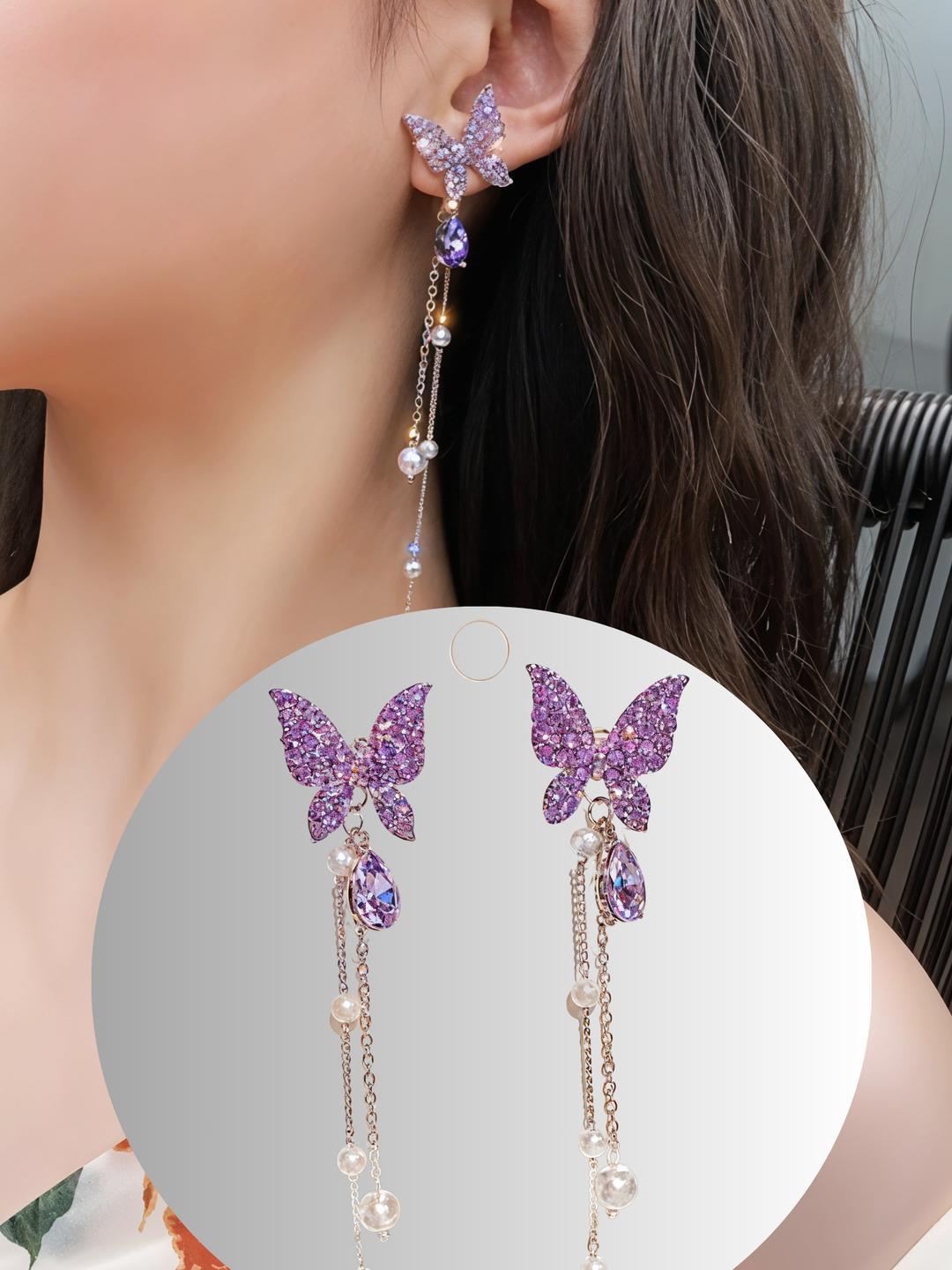 Butterfly Long Korean Earring