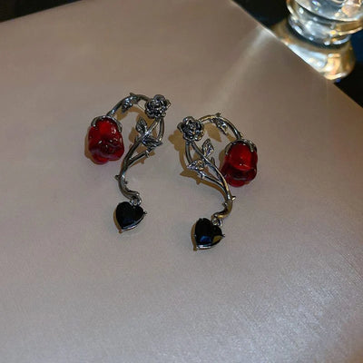 Witchy Rose & Heart Earrings