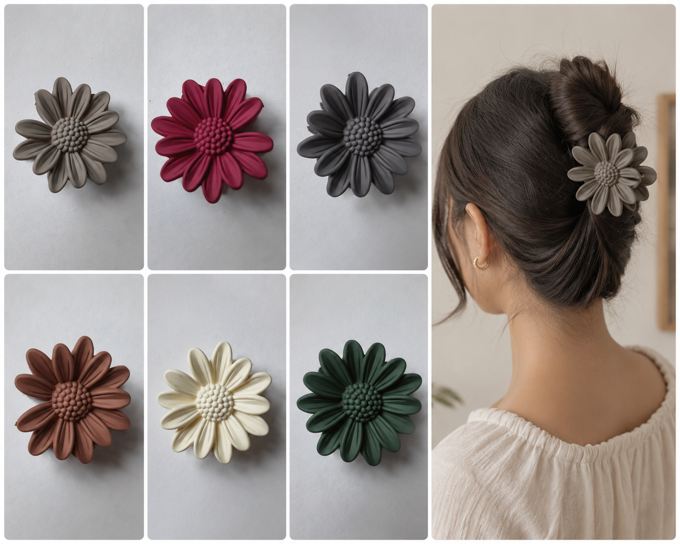 Elegant Daisy Flower Hair Claw Clip