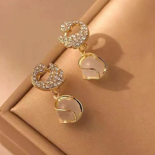 Crystal Heart Drop Earrings