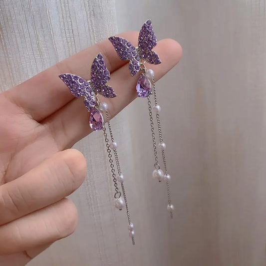 Butterfly Long Korean Earring