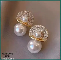 White pearl earring