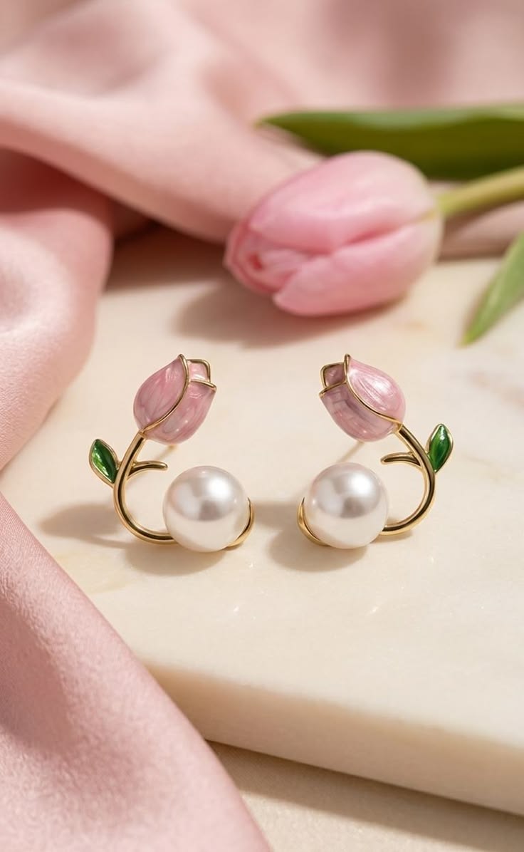 Tulip Flower Korean Stud Earring