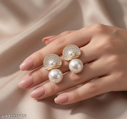 White pearl earring